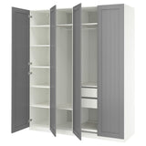 PAX / GULLABERG wardrobe combination, white/grey, 200x60x236 cm