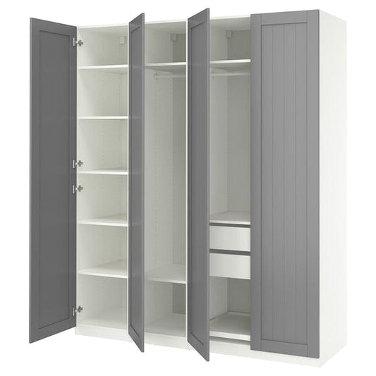 Ikea PAX / GULLABERG - Wardrobe combination, white/grey,200x60x236 cm