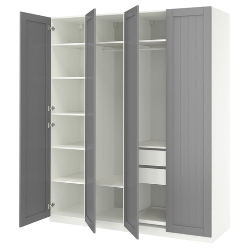 PAX / GULLABERG - Wardrobe combination, white/grey,200x60x236 cm