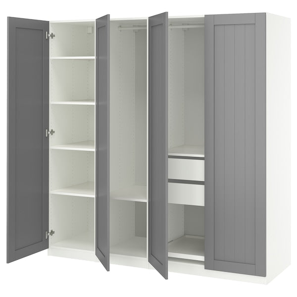 PAX / GULLABERG - Wardrobe combination, white/grey,200x60x201 cm