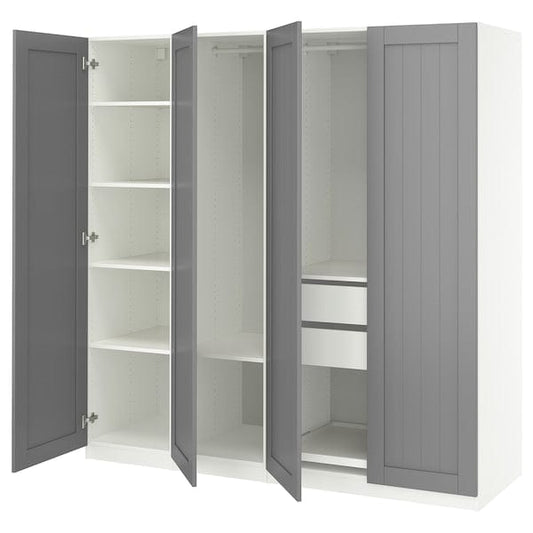 Ikea PAX / GULLABERG - Wardrobe combination, white/grey,200x60x201 cm