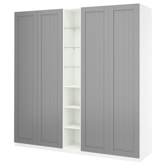 PAX / GULLABERG wardrobe combination, grey grey/white, 235.0x236.4x60.0 cm