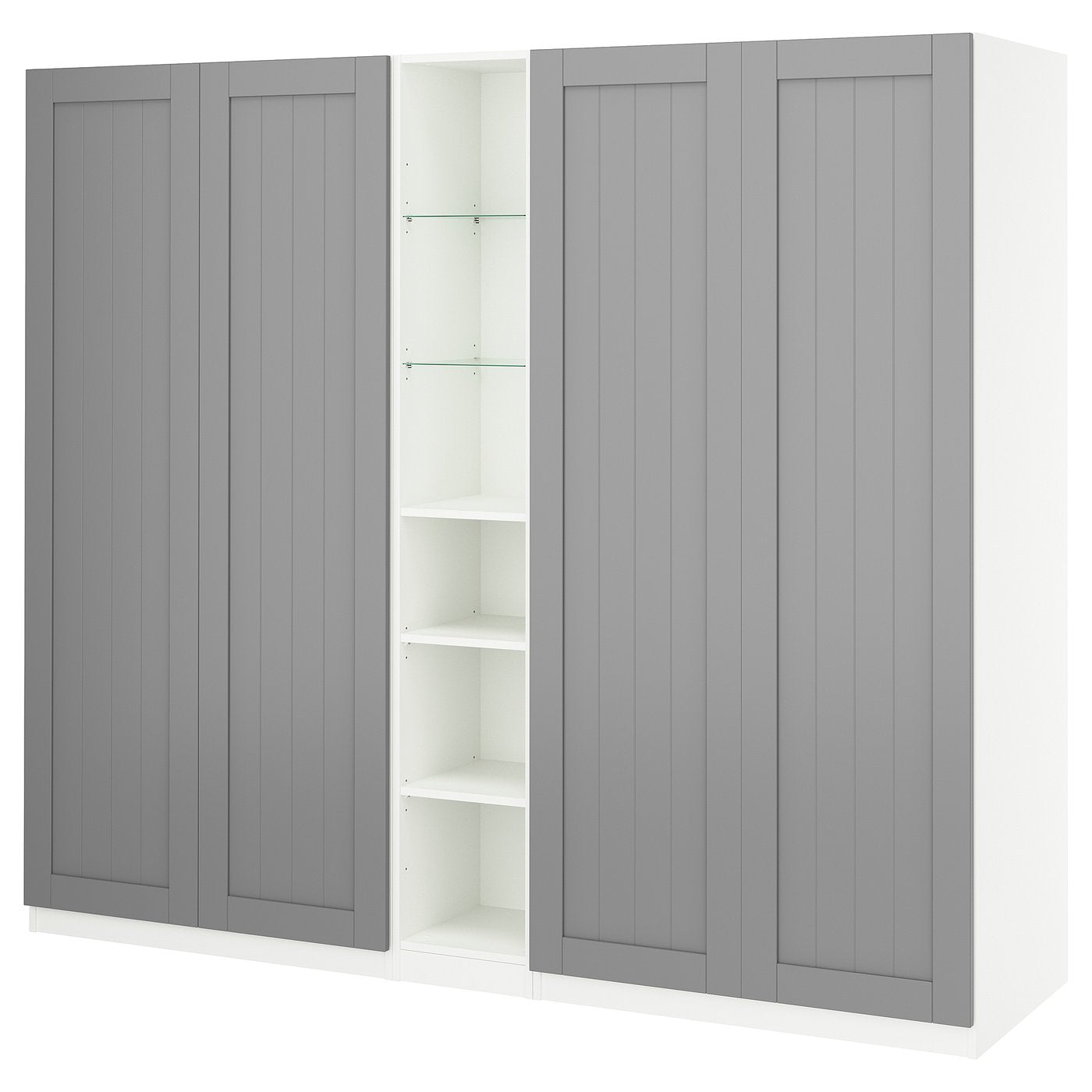 PAX / GULLABERG wardrobe combination, grey grey/white, 235.0x201.2x60.0 cm