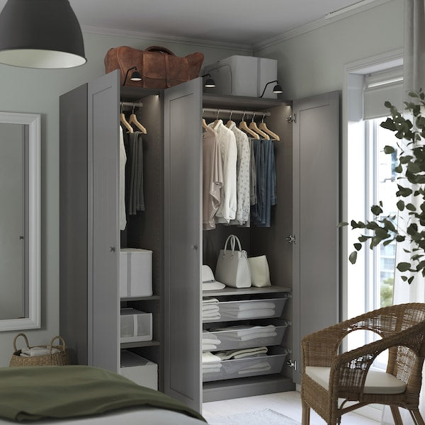 PAX / GULLABERG - Wardrobe combination, dark gray/dark gray,150x60x201 cm