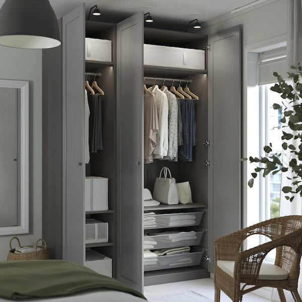 PAX / GULLABERG - Wardrobe combination, dark gray/dark gray,150x60x236 cm