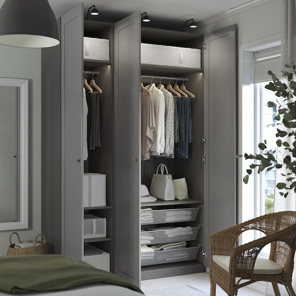 Ikea PAX / GULLABERG - Wardrobe combination, dark gray/dark gray,150x60x236 cm