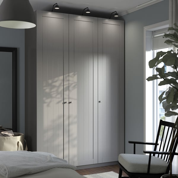 PAX / GULLABERG wardrobe combination, dark grey/dark grey, 150x60x236 cm