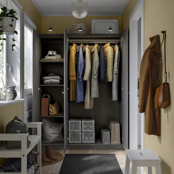 PAX / GULLABERG - Wardrobe combination, dark gray/dark gray,150x60x201 cm