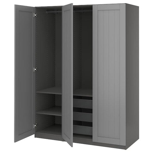 Ikea PAX / GULLABERG - Wardrobe combination, dark gray/dark gray,150x60x201 cm