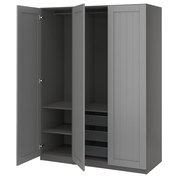 PAX / GULLABERG wardrobe combination, dark grey/dark grey, 150x60x201 cm