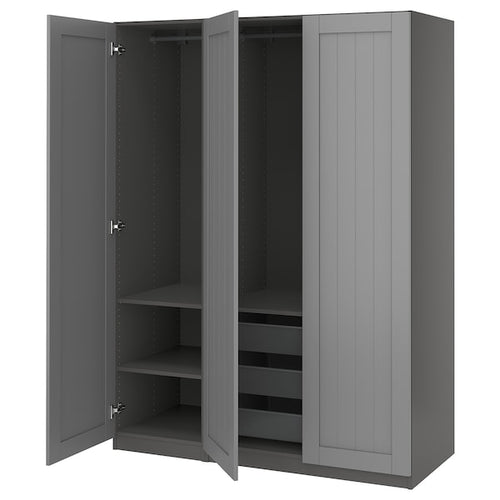 PAX / GULLABERG - Wardrobe combination, dark gray/dark gray,150x60x201 cm