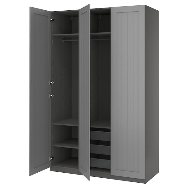 PAX / GULLABERG - Wardrobe combination, dark gray/dark gray,150x60x236 cm