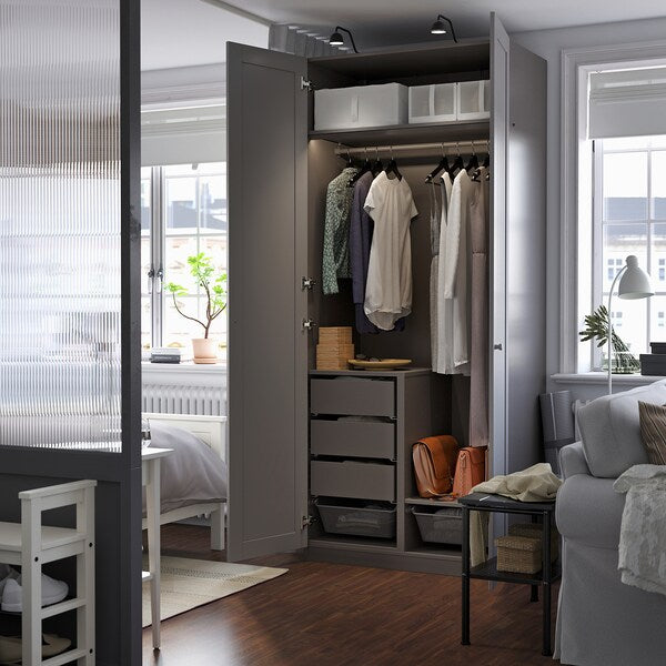 PAX / GULLABERG - Wardrobe combination, dark gray/grey,100x60x236 cm