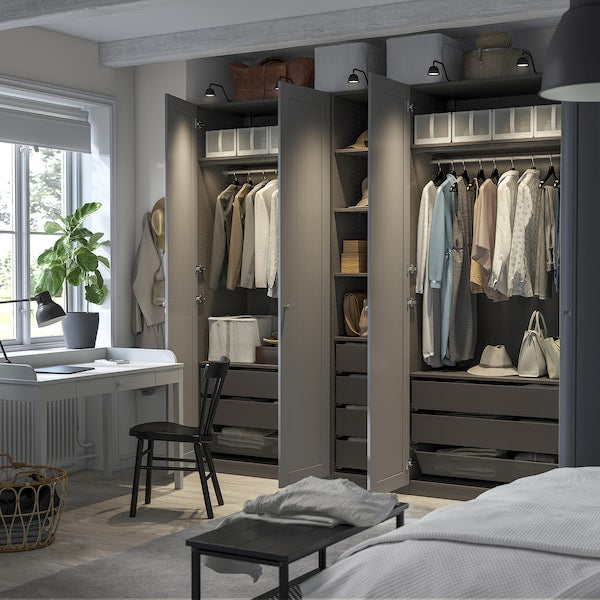 PAX / GULLABERG - Wardrobe combination, dark gray/grey,250x60x236 cm