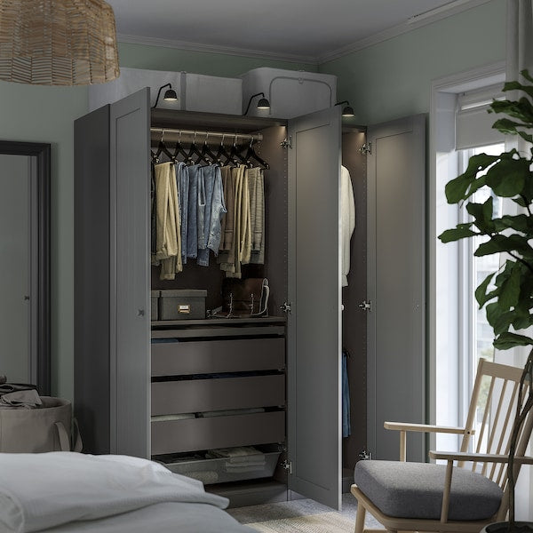 PAX / GULLABERG - Wardrobe combination, dark gray/grey,150x60x201 cm