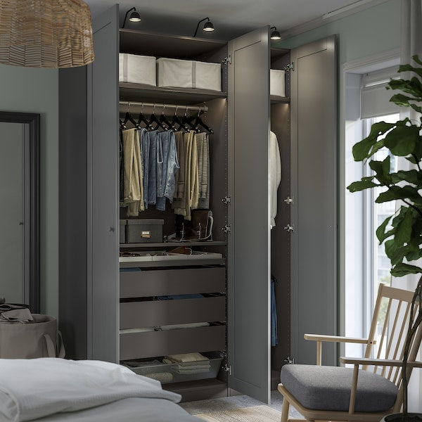 PAX / GULLABERG - Wardrobe combination, dark gray/grey,150x60x236 cm