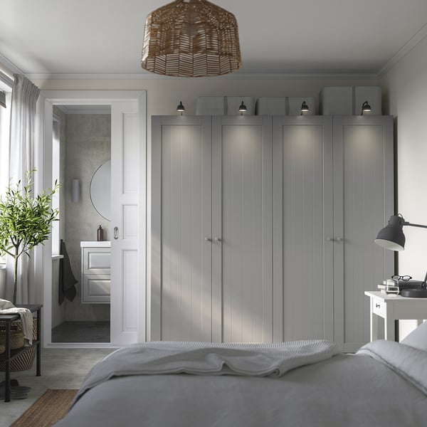 PAX / GULLABERG wardrobe combination, dark grey/grey, 200x60x201 cm