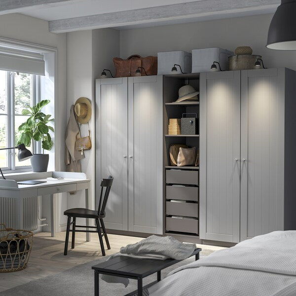 PAX / GULLABERG - Wardrobe combination, dark gray/grey,250x60x201 cm