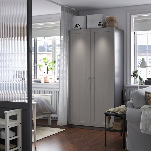 PAX / GULLABERG wardrobe combination, dark grey/grey, 100x60x201 cm