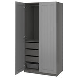 PAX / GULLABERG wardrobe combination, dark grey/grey, 100x60x201 cm
