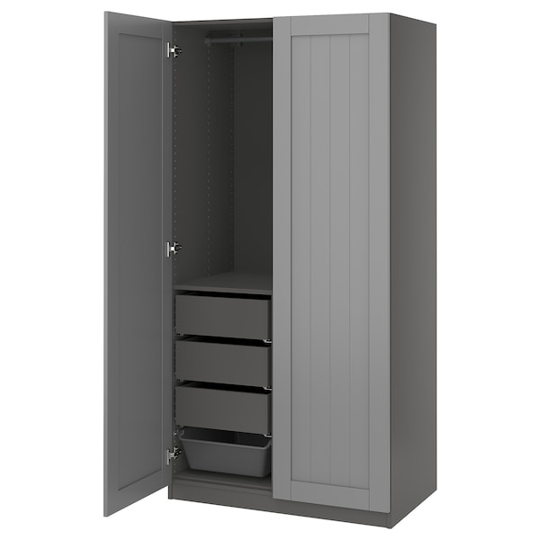 PAX / GULLABERG - Wardrobe combination, dark gray/grey,100x60x201 cm