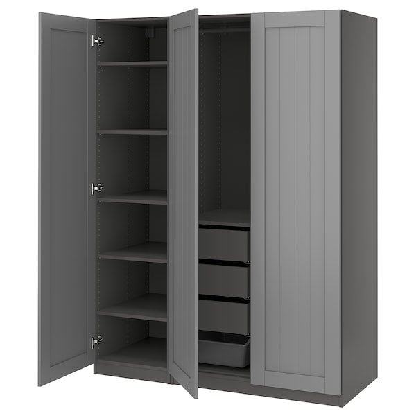 PAX / GULLABERG - Wardrobe combination, dark gray/grey,150x60x201 cm