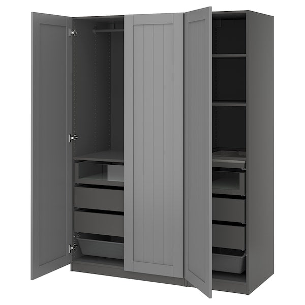 PAX / GULLABERG - Wardrobe combination, dark gray/grey,150x60x201 cm