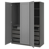 PAX / GULLABERG wardrobe combination, dark grey/grey, 150x60x201 cm