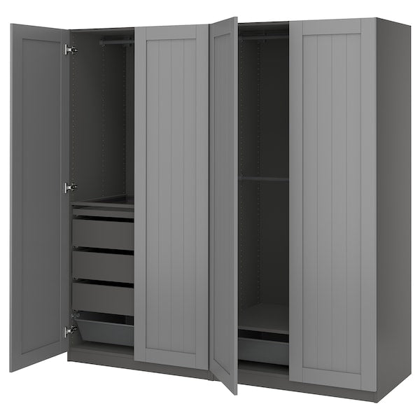 PAX / GULLABERG - Wardrobe combination, dark gray/grey,200x60x201 cm