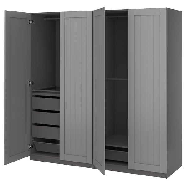 PAX / GULLABERG wardrobe combination, dark grey/grey, 200x60x201 cm