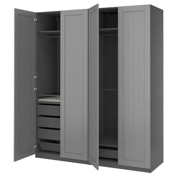 PAX / GULLABERG - Wardrobe combination, dark gray/grey,200x60x236 cm