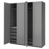 PAX / GULLABERG wardrobe combination, dark grey/grey, 200x60x236 cm