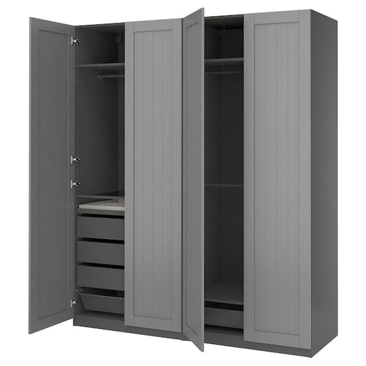 Ikea PAX / GULLABERG - Wardrobe combination, dark gray/grey,200x60x236 cm