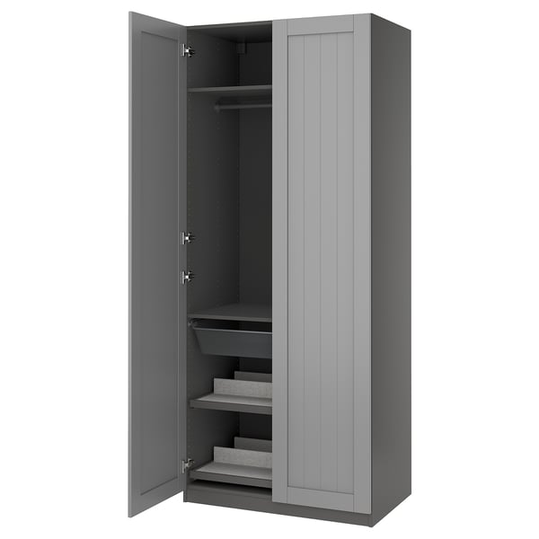 PAX / GULLABERG Wardrobe combination, dark gray/grey, 100x60x236 cm