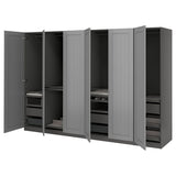 PAX / GULLABERG wardrobe combination, dark grey/grey, 300x60x201 cm