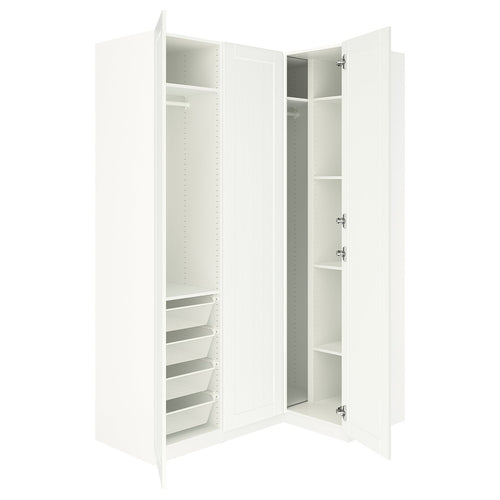 PAX / GULLABERG corner wardrobe, white/white, 160.5x236.4 cm