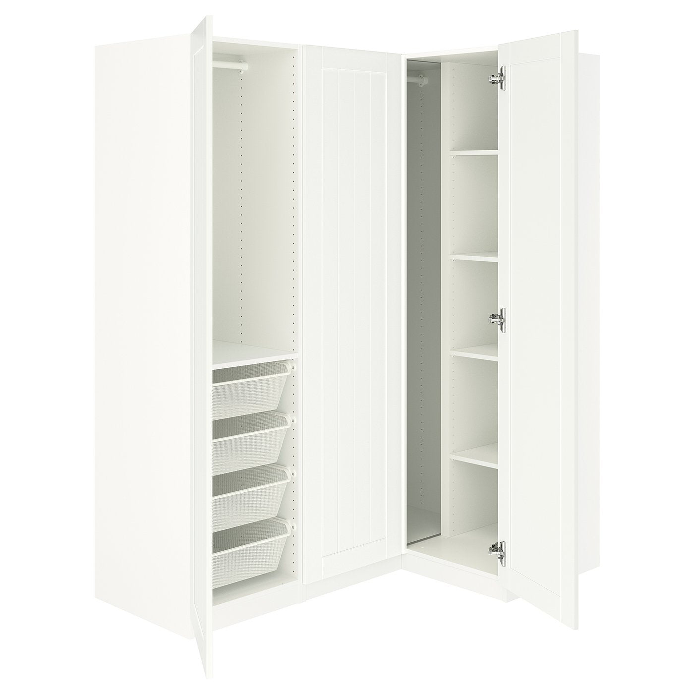 PAX / GULLABERG corner wardrobe, white/white, 161/111x201 cm