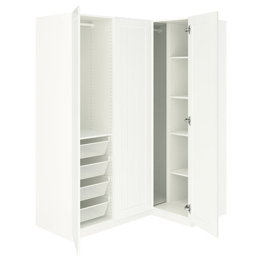 PAX / GULLABERG corner wardrobe, white/white, 160.5x201.2 cm