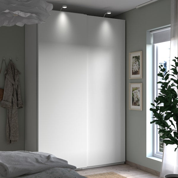 PAX / HASVIK - Wardrobe combination, white/white,150x66x236 cm