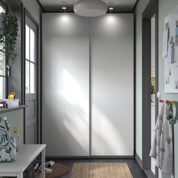 PAX / HASVIK wardrobe combination, white/white, 150x43x236 cm