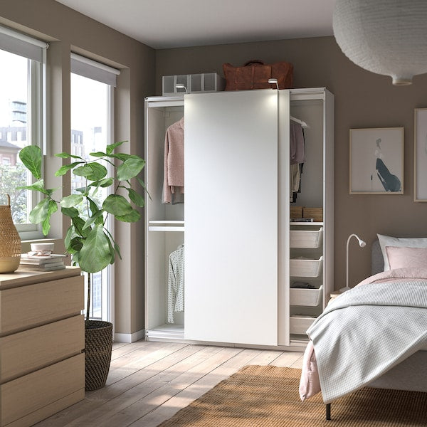 PAX / HASVIK - Wardrobe combination, white/white,150x44x201 cm