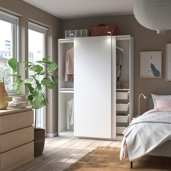 Ikea PAX / HASVIK - Wardrobe combination, white/white,150x44x201 cm
