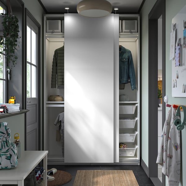 PAX / HASVIK - Wardrobe combination, white/white,150x44x236 cm