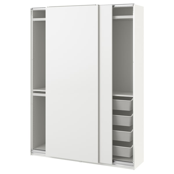 PAX / HASVIK - Wardrobe combination, white/white,150x44x201 cm