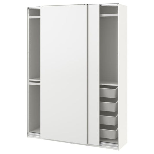 Ikea PAX / HASVIK - Wardrobe combination, white/white,150x44x201 cm