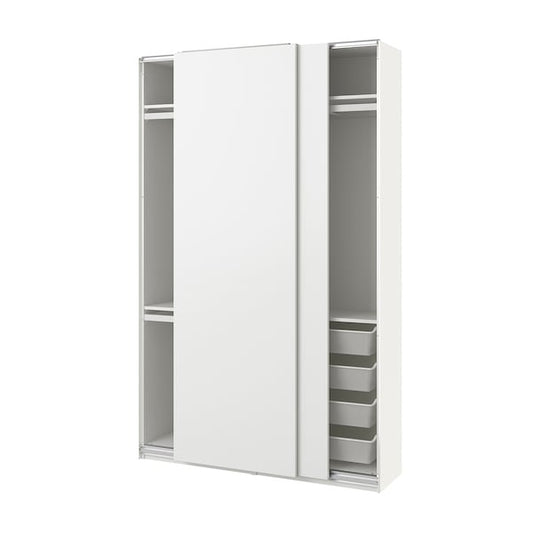 PAX / HASVIK - Wardrobe combination, white/white,150x44x236 cm