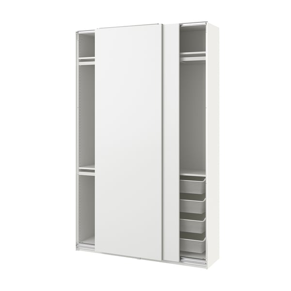 PAX / HASVIK - Wardrobe combination, white/white,150x44x236 cm