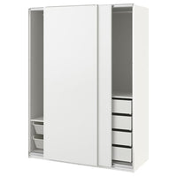 PAX / HASVIK wardrobe combination, white/white, 150x66x201 cm