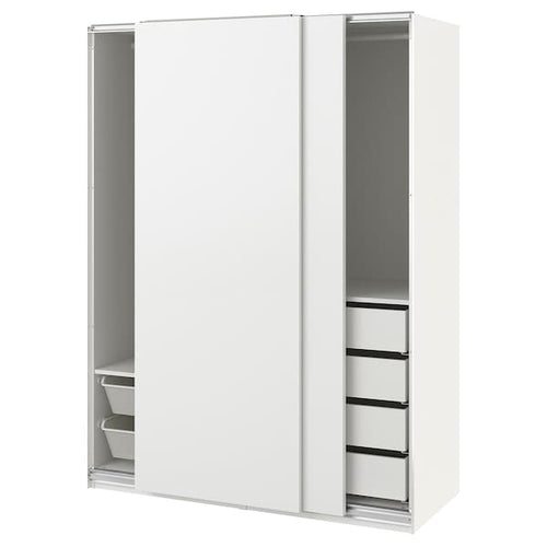 PAX / HASVIK - Wardrobe combination, white/white,150x66x201 cm