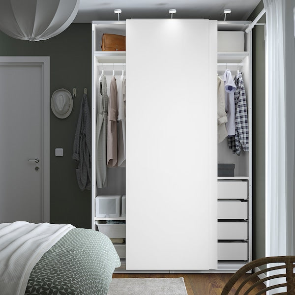 PAX / HASVIK - Wardrobe combination, white/white,150x66x236 cm